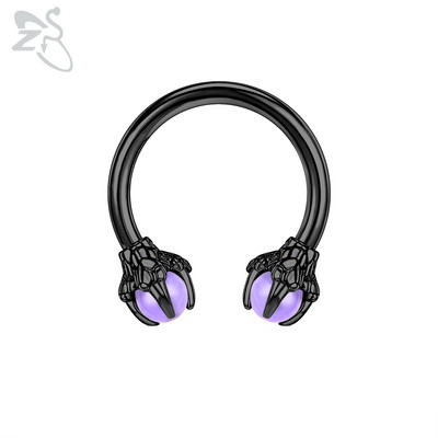 ZS 1 bucată 16G oțel inoxidabil opalit dragon nas inel potcoave Nariz Piercing în formă de S ureche cartilaj Helix piercing bijuterii