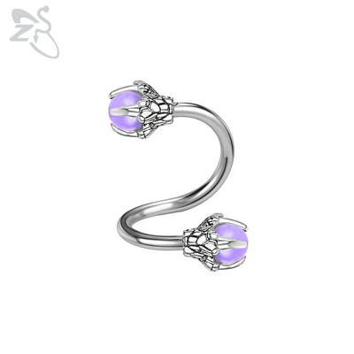 ZS 1 bucată 16G oțel inoxidabil opalit dragon nas inel potcoave Nariz Piercing în formă de S ureche cartilaj Helix piercing bijuterii