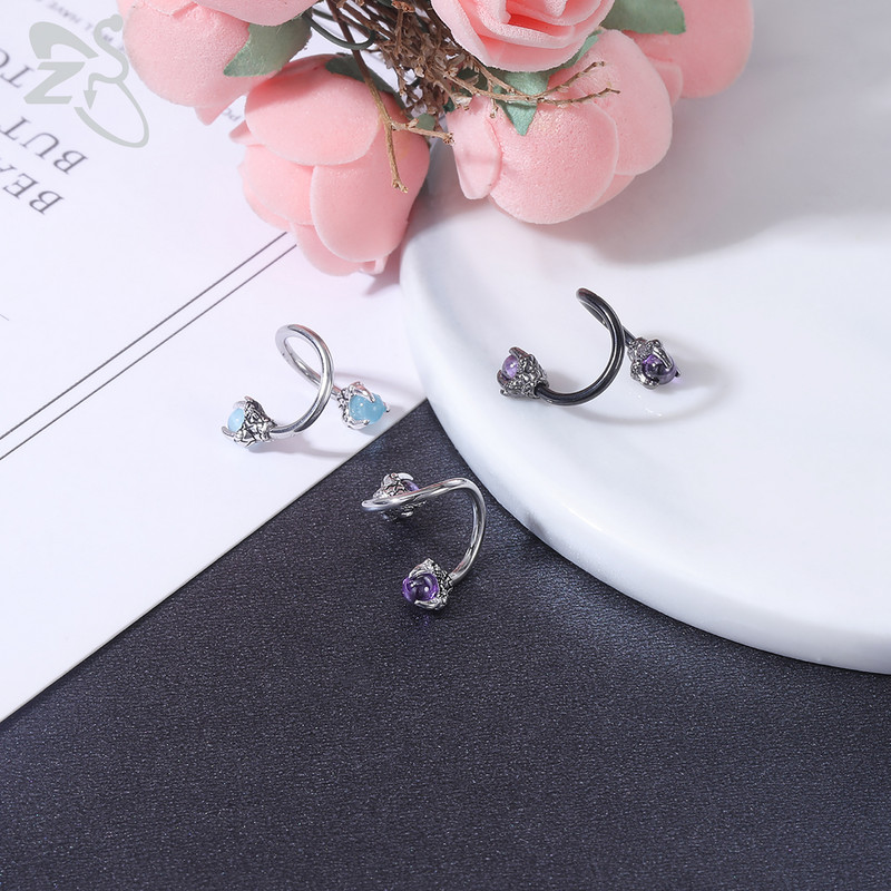 ZS 1 bucată 16G oțel inoxidabil opalit dragon nas inel potcoave Nariz Piercing în formă de S ureche cartilaj Helix piercing bijuterii