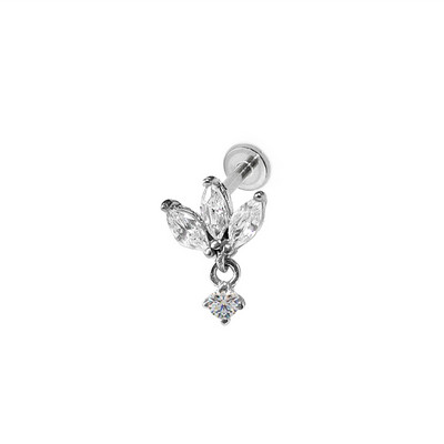 Coroană din oțel chirurgical pandantiv CZ Labret ureche Stud CZ pavat cartilaj Tragus PIERC Cercei Lip Ring Stud Helix Piercing Bijuterii