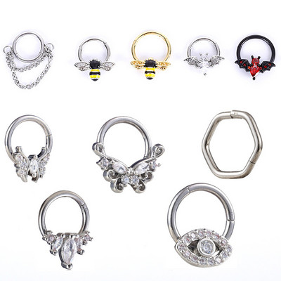 Inel piercing nas Inel piercing septum naz Otel titan albina Nariz Piercing ureche Cartilage Tragus Goth Piercing Nez Cuff