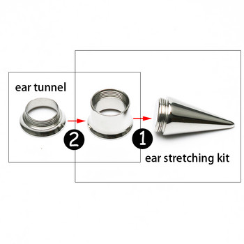 Хирургически комплект за разтягане на уши от неръждаема стомана Разтегачи за уши Тапи и тунели Уреди за пиърсинг Разширител за тапи Бижута за тяло