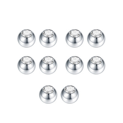 10 buc/lot oțel CZ bijuterie de schimb bile de rezervă Labret limba inel ureche burtă sprâncene piercing atașament 16G 14G DIY bijuterii pentru corp