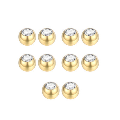 10 buc/lot oțel CZ bijuterie de schimb bile de rezervă Labret limba inel ureche burtă sprâncene piercing atașament 16G 14G DIY bijuterii pentru corp