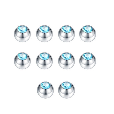 10 buc/lot oțel CZ bijuterie de schimb bile de rezervă Labret limba inel ureche burtă sprâncene piercing atașament 16G 14G DIY bijuterii pentru corp