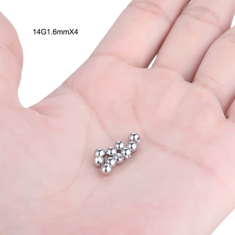 10 buc/lot oțel CZ bijuterie de schimb bile de rezervă Labret limba inel ureche burtă sprâncene piercing atașament 16G 14G DIY bijuterii pentru corp