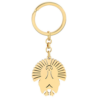 NEWEI Ziua Recunoștinței Brelocuri cu pui de curcan din oțel inoxidabil placat cu argint Chei de mașină Brelocuri pentru genți de mână Bijuterii pentru femei Cadou