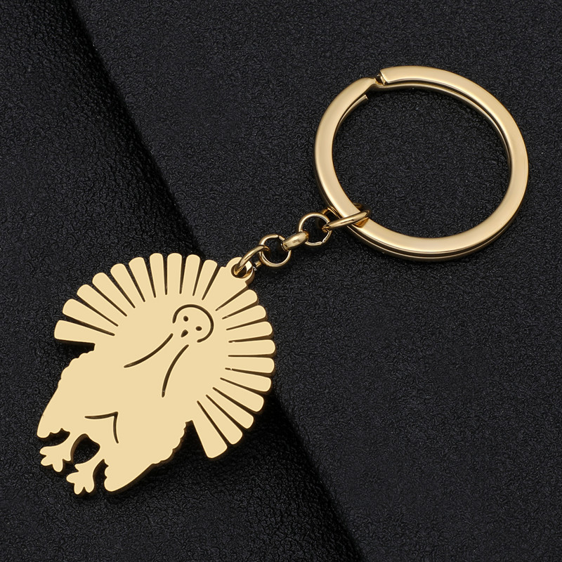 NEWEI Ziua Recunoștinței Brelocuri cu pui de curcan din oțel inoxidabil placat cu argint Chei de mașină Brelocuri pentru genți de mână Bijuterii pentru femei Cadou