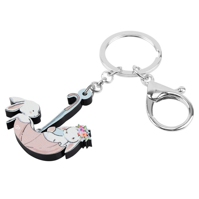 Newei Acrilic Umbrelă de Paște Iepure Iepure Iepuraș Breloc Breloc Animal Animal de companie Bijuterii pentru Femei Adolescenti Fete Cadou Festival de Moda