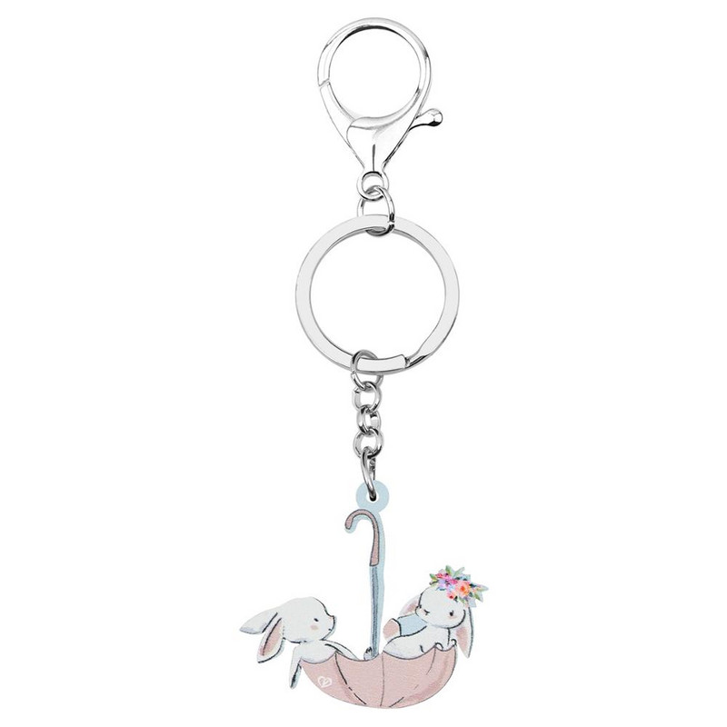 Newei Acrilic Umbrelă de Paște Iepure Iepure Iepuraș Breloc Breloc Animal Animal de companie Bijuterii pentru Femei Adolescenti Fete Cadou Festival de Moda
