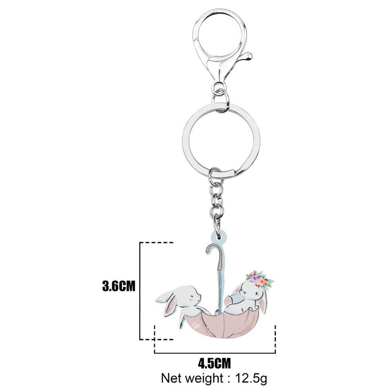 Newei Acrilic Umbrelă de Paște Iepure Iepure Iepuraș Breloc Breloc Animal Animal de companie Bijuterii pentru Femei Adolescenti Fete Cadou Festival de Moda
