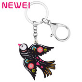 NEWEI Acrilic Halloween Rândunica Floral Păsări Breloc Breloc Bijuterii Animale pentru Femei Copii Noutate Cadou de Aniversare Decorare Sac