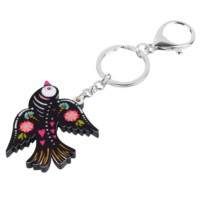 NEWEI Acrilic Halloween Rândunica Floral Păsări Breloc Breloc Bijuterii Animale pentru Femei Copii Noutate Cadou de Aniversare Decorare Sac