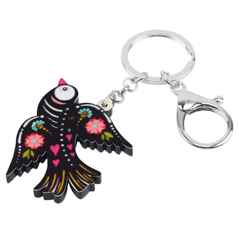 NEWEI Acrilic Halloween Rândunica Floral Păsări Breloc Breloc Bijuterii Animale pentru Femei Copii Noutate Cadou de Aniversare Decorare Sac