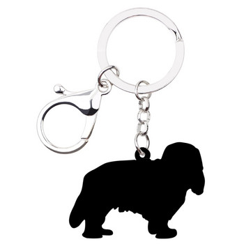 Bonsny Acrylic Black&Tan Cavalier King Charles Spaniel Μπρελόκ για σκύλους Μπρελόκ Κόσμημα Ζώων για Γυναικείες τσάντες Κρεμαστό Δώρα για κορίτσια