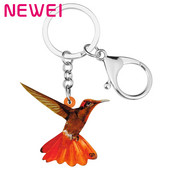 Breloc cu pasăre colibri portocaliu acrilic Newei Breloc breloc cu animale drăguț breloc bijuterii pentru femei, copii, adolescenți, cadouri de modă