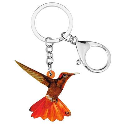 Breloc cu pasăre colibri portocaliu acrilic Newei Breloc breloc cu animale drăguț breloc bijuterii pentru femei, copii, adolescenți, cadouri de modă