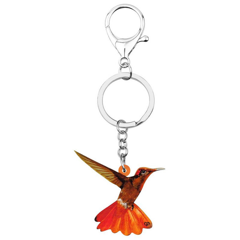 Breloc cu pasăre colibri portocaliu acrilic Newei Breloc breloc cu animale drăguț breloc bijuterii pentru femei, copii, adolescenți, cadouri de modă