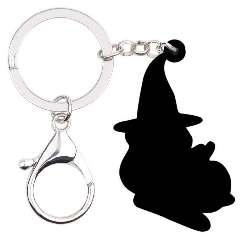 Bonsny Akril Halloween Labrador Dog Privjesak za ključeve Prstenovi za ključeve Životinjske nošnje Nakit za žene Djevojke Torba za ljubitelje kućnih ljubimaca Privjesci za automobil