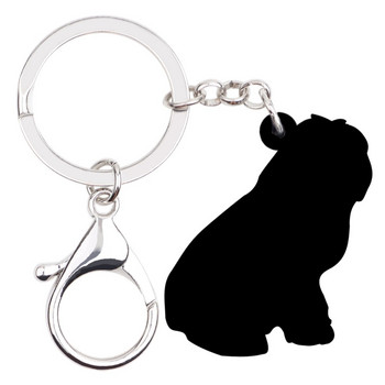 Ακρυλικό Bonsny Μοναδικό Old English Sheepdog Dog Keychain δαχτυλίδια κοσμήματα για γυναίκες κορίτσι τσάντα Κρεμαστό πορτοφόλι Charms Pet