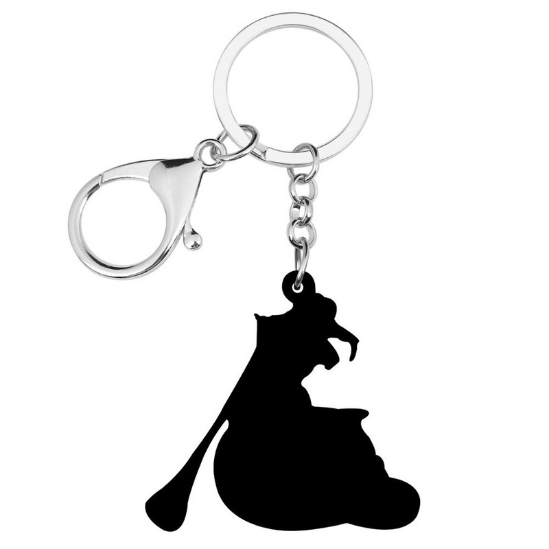 Newei Acrilic Halloween Black Lovely Cat Breloce Imprimare Animal Breloc Bijuterii pentru Femei Fete Bărbați Cadou amuzant Decorare mașină