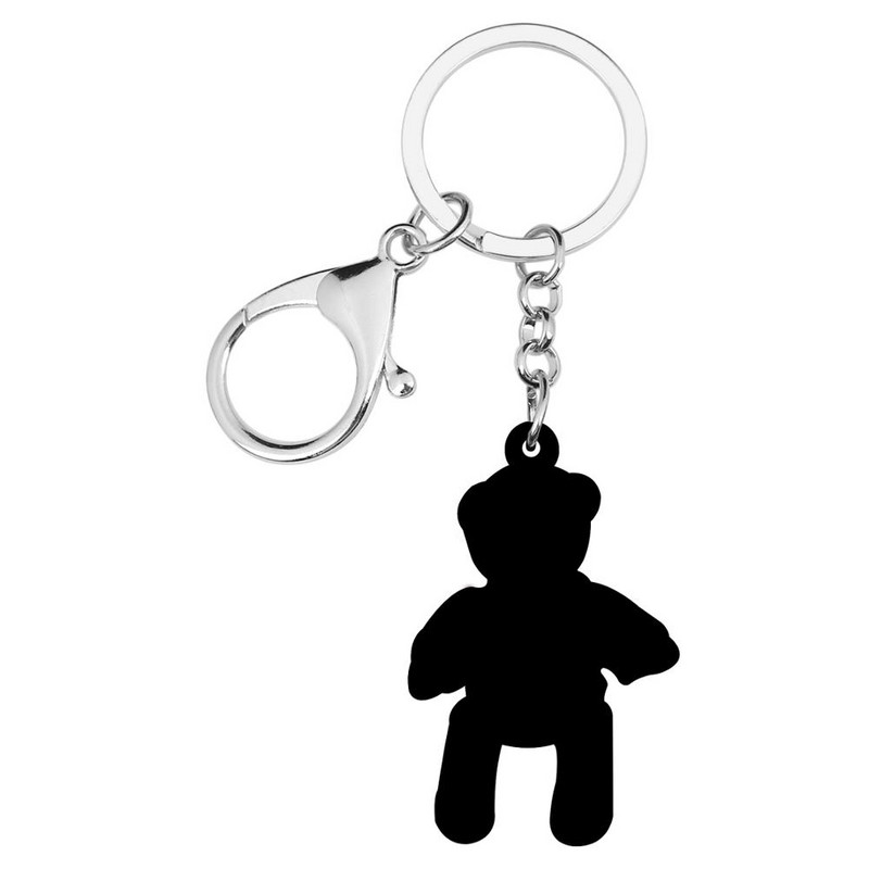 NEWEI Pulover roșu acrilic, ursuleț de pluș, brelocuri pentru păpușă, breloc cu imprimare lungă, bijuterii animale, cadou pentru femei, accesorii pentru geantă pentru copii