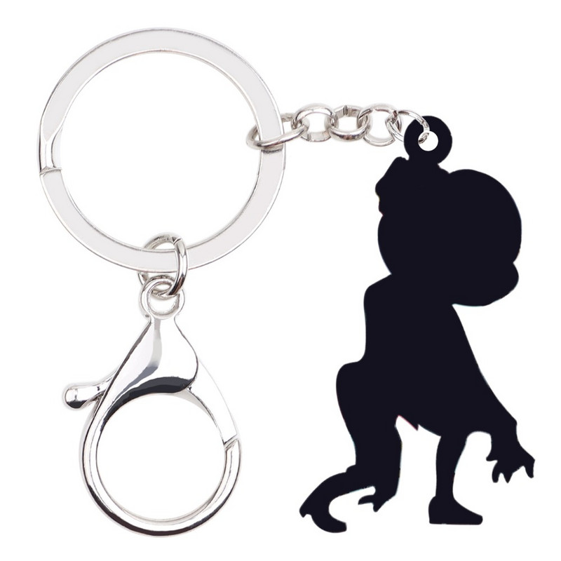 Bonsny Acrilic Halloween Walking Femeie Zombie Breloc Breloc Inele Bijuterii Anime pentru Femei Fete Poșetă Bijoux Bulk