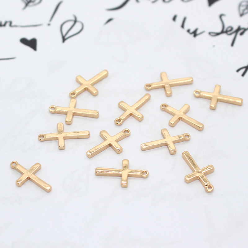 6 bucăți, simplu, religios, Isus, placat cu aur, brelocuri pentru cercei cu cruce, aliaj, colier punk, brățară, conector pentru bijuterii.