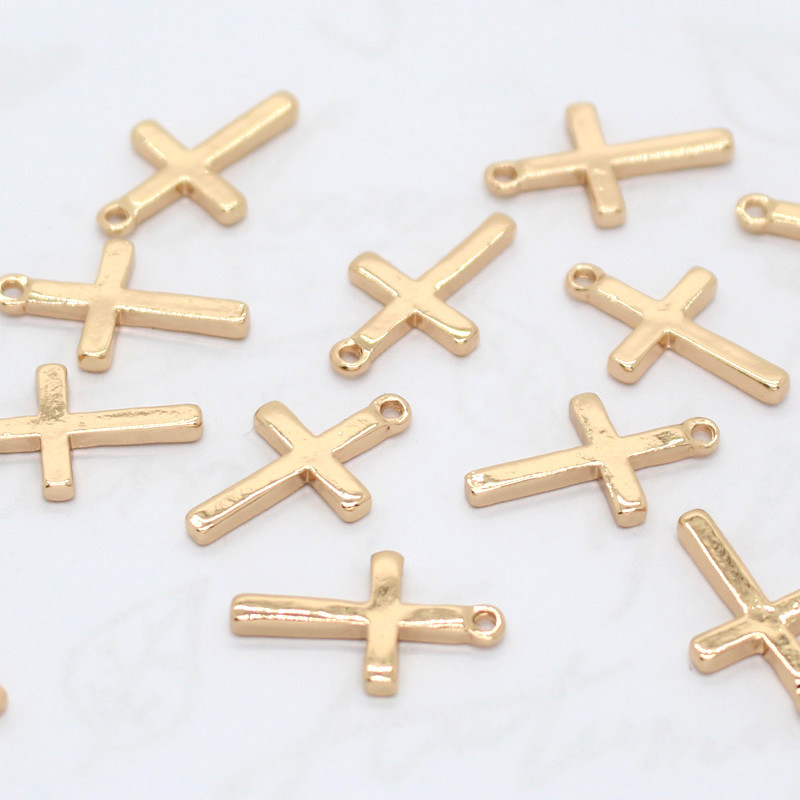 6 bucăți, simplu, religios, Isus, placat cu aur, brelocuri pentru cercei cu cruce, aliaj, colier punk, brățară, conector pentru bijuterii.