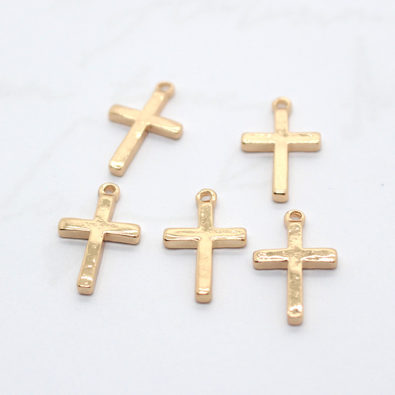 6 bucăți, simplu, religios, Isus, placat cu aur, brelocuri pentru cercei cu cruce, aliaj, colier punk, brățară, conector pentru bijuterii.