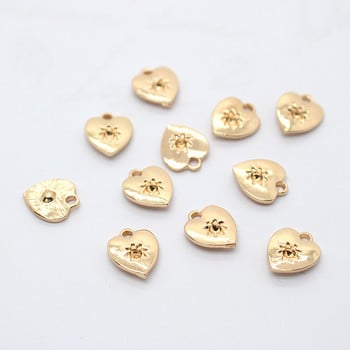 5 τμχ Απλές μικρές σκαλιστές καρδιές Love earring Charms Σύνδεσμος κραμάτων Ευρήματα Κρεμαστό καρδιά για σκουλαρίκια Κολιέ Κοσμήματα Μάρκα