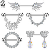 2 buc. 14G Bee Gecko Wing Nipple Rings Shield Cover Barbell Titanium Steel Piercing pentru mamelon pentru femei Piercing pentru sân pentru corp Bijuterii