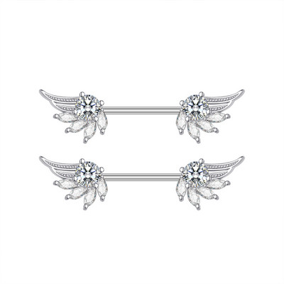 2 buc. 14G Bee Gecko Wing Nipple Rings Shield Cover Barbell Titanium Steel Piercing pentru mamelon pentru femei Piercing pentru sân pentru corp Bijuterii