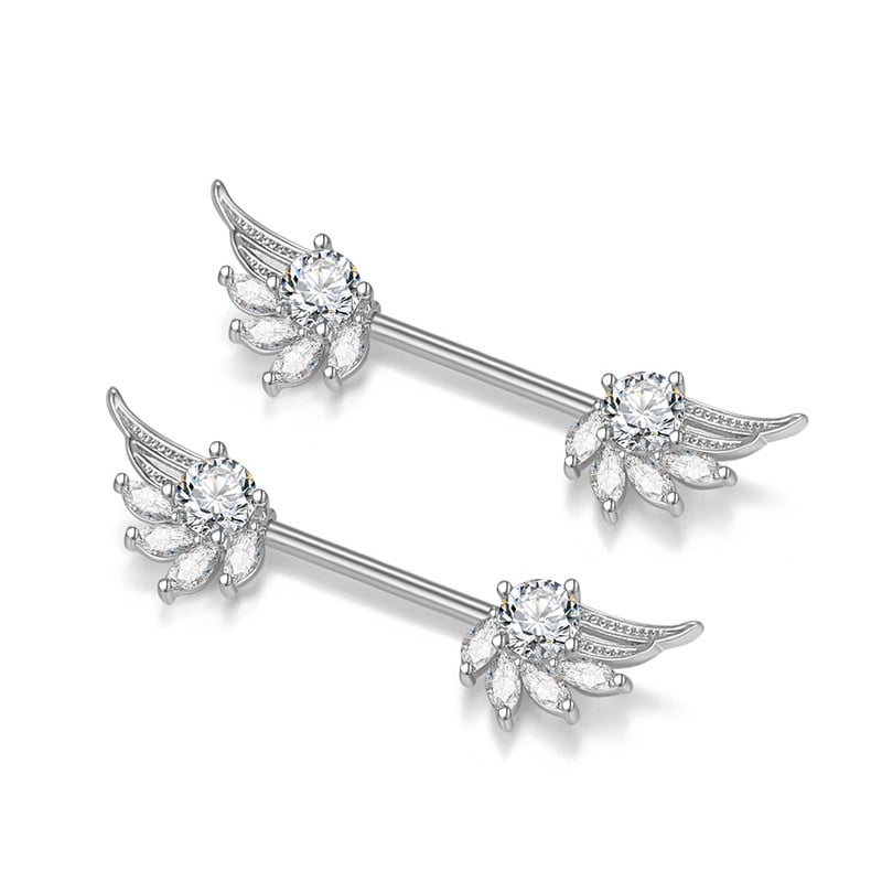 2 buc. 14G Bee Gecko Wing Nipple Rings Shield Cover Barbell Titanium Steel Piercing pentru mamelon pentru femei Piercing pentru sân pentru corp Bijuterii