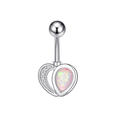 Szív virág pillangó 14g köldök köldök gyűrűk sebészeti acél kristály cirkon rúd piercing Ombligo Oreja lógó testékszerek