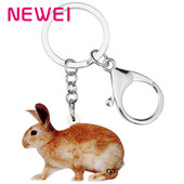 Newei Acrilic Maro Iepure de Paște Iepure Iepuraș Breloc Breloc Animal Bijuterii pentru Femei Adolescenți Moda Cadou Geantă Decorare mașină
