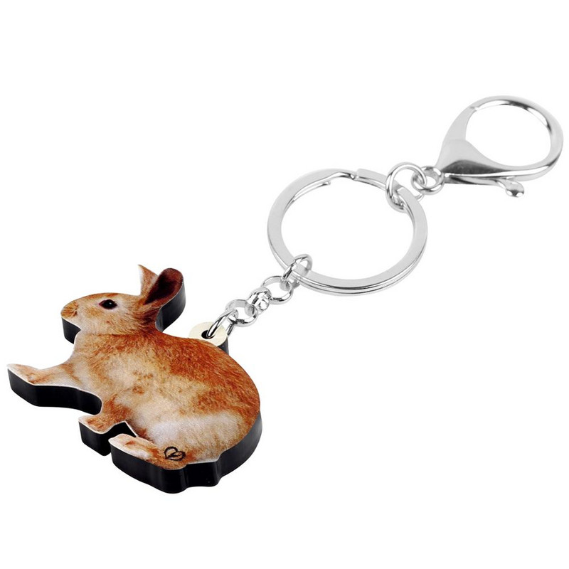 Newei Acrilic Maro Iepure de Paște Iepure Iepuraș Breloc Breloc Animal Bijuterii pentru Femei Adolescenți Moda Cadou Geantă Decorare mașină