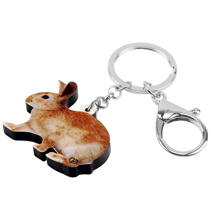 Newei Acrilic Maro Iepure de Paște Iepure Iepuraș Breloc Breloc Animal Bijuterii pentru Femei Adolescenți Moda Cadou Geantă Decorare mașină