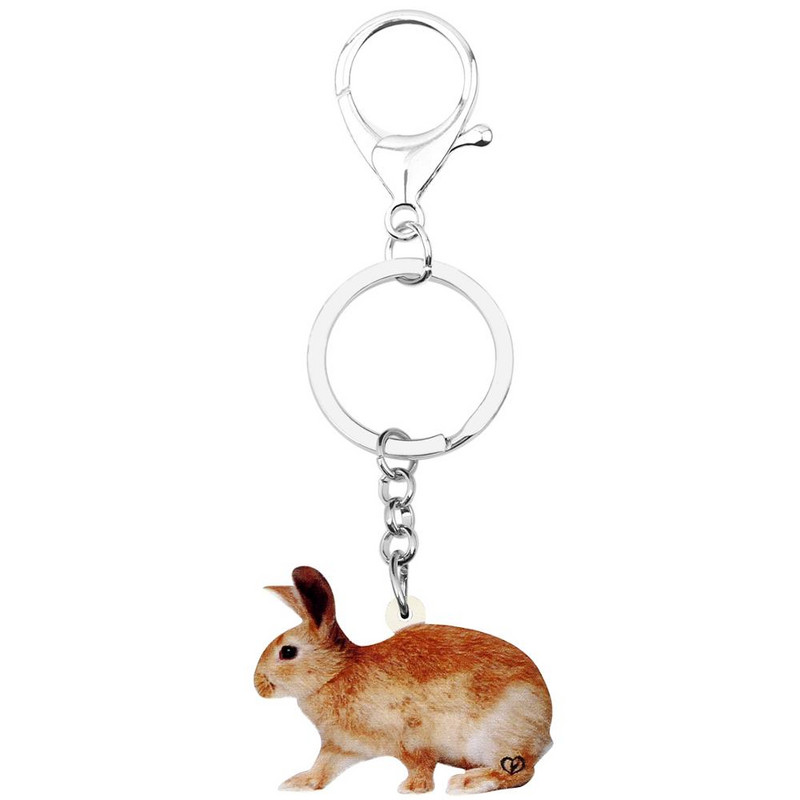 Newei Acrilic Maro Iepure de Paște Iepure Iepuraș Breloc Breloc Animal Bijuterii pentru Femei Adolescenți Moda Cadou Geantă Decorare mașină