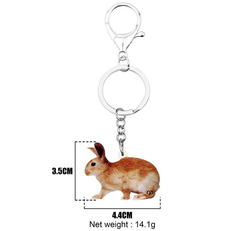 Newei Acrilic Maro Iepure de Paște Iepure Iepuraș Breloc Breloc Animal Bijuterii pentru Femei Adolescenți Moda Cadou Geantă Decorare mașină