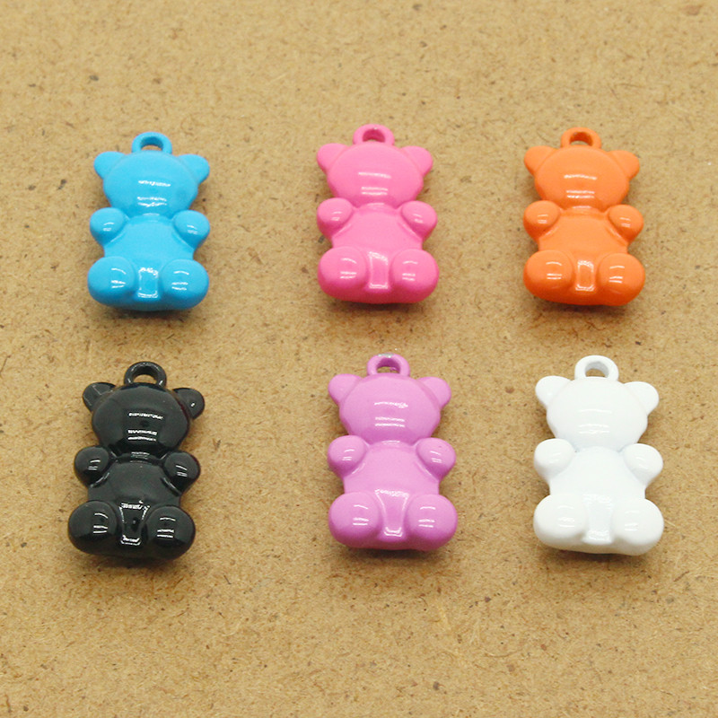 2db 23x12mm Ins Candy Bear réz fém bűbáj barkácsolás állat medálok nyaklánchoz karkötő fülbevaló divat ékszer kiegészítők