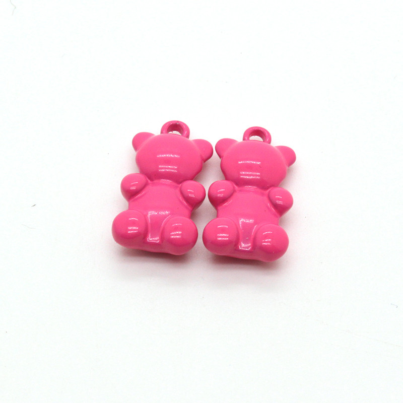 2db 23x12mm Ins Candy Bear réz fém bűbáj barkácsolás állat medálok nyaklánchoz karkötő fülbevaló divat ékszer kiegészítők