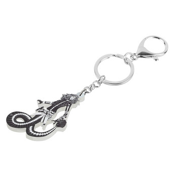 Bonsny Acrylic Sweet Black Long Tail Snake Madam Keychains Δαχτυλίδι Μοντέρνο μπρελόκ αυτοκινήτου Μοναδικά γούρι Δώρο κοσμήματα για γυναίκες κορίτσια