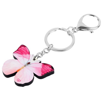 NEWEI Acrylic Morpho Butterfly Insect Keychain Long Printing Animal Keyring Γυναικείες ανοιξιάτικες τσάντες τσάντα κοσμήματα αυτοκινήτου Αξεσουάρ