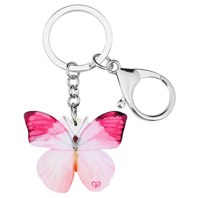 NEWEI Breloc acrilic Morpho Fluture Insecte Breloc Animal cu imprimare lungă Poșetă de mână de primăvară Accesorii pentru bijuterii pentru mașină