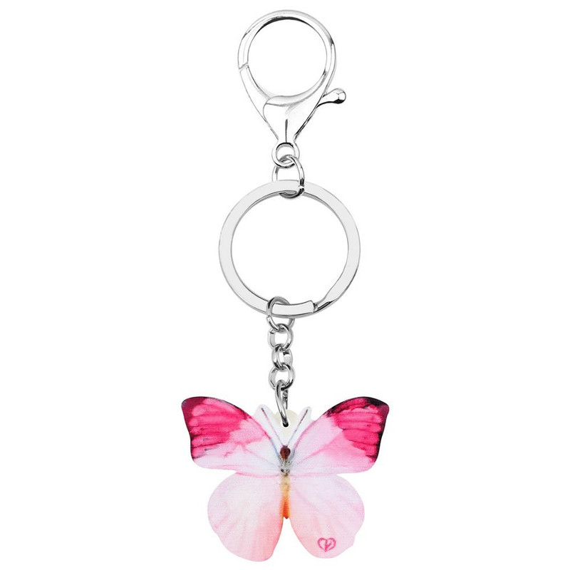 NEWEI Breloc acrilic Morpho Fluture Insecte Breloc Animal cu imprimare lungă Poșetă de mână de primăvară Accesorii pentru bijuterii pentru mașină