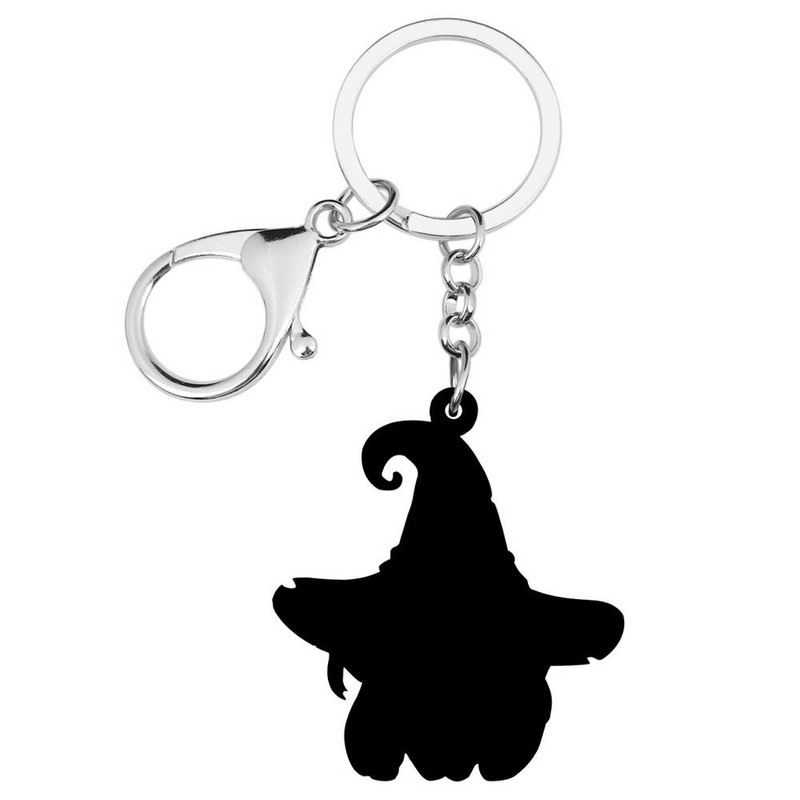 NEWEI Breloc acrilic de vrăjitoare magică de Halloween, imprimat Breloc lung, bijuterii, cadou pentru femei, cadou clasic, decorare la modă pentru geanta de mașină