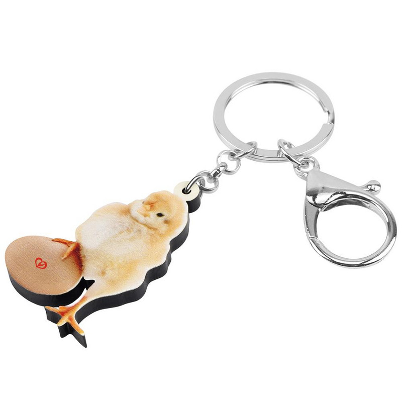 Newei Ouă Acrilice Pui Pui Breloc Breloc Animal drăguț Breloc Bijuterii Pentru Femei Copii Cadouri Geanta de mașină Decorare portofel