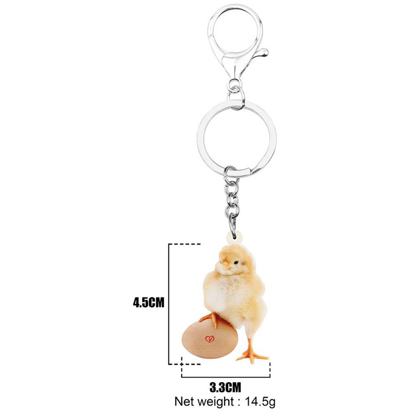 Newei Ouă Acrilice Pui Pui Breloc Breloc Animal drăguț Breloc Bijuterii Pentru Femei Copii Cadouri Geanta de mașină Decorare portofel
