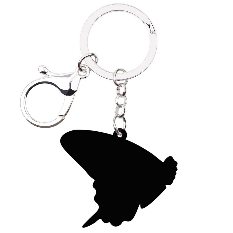 Bonsny Acrilic Albastru Danaidae Fluture Breloc Breloc Inele Moda Insecte Bijuterii Pentru Femei Fete Poșetă Brelocuri Vrac